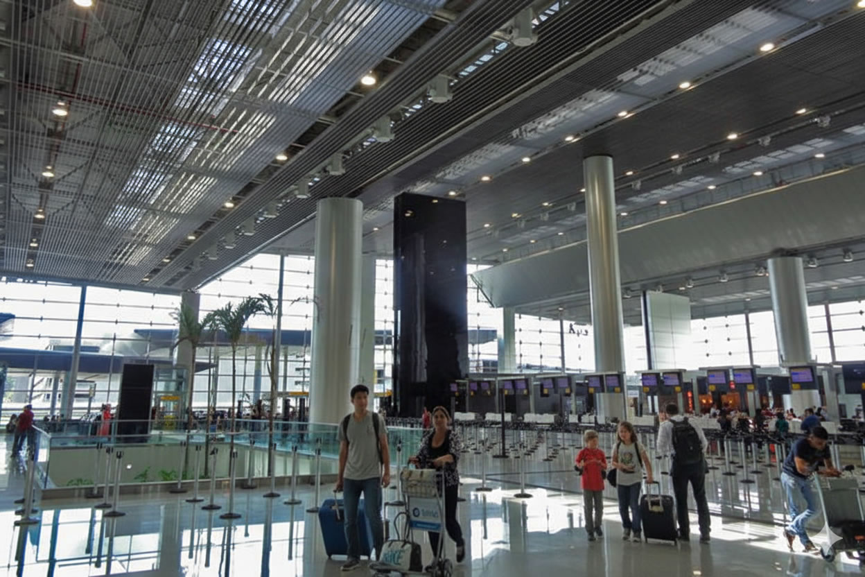 Passageiros circulando no Terminal 3 do Aeroporto de Guarulhos (GRU).