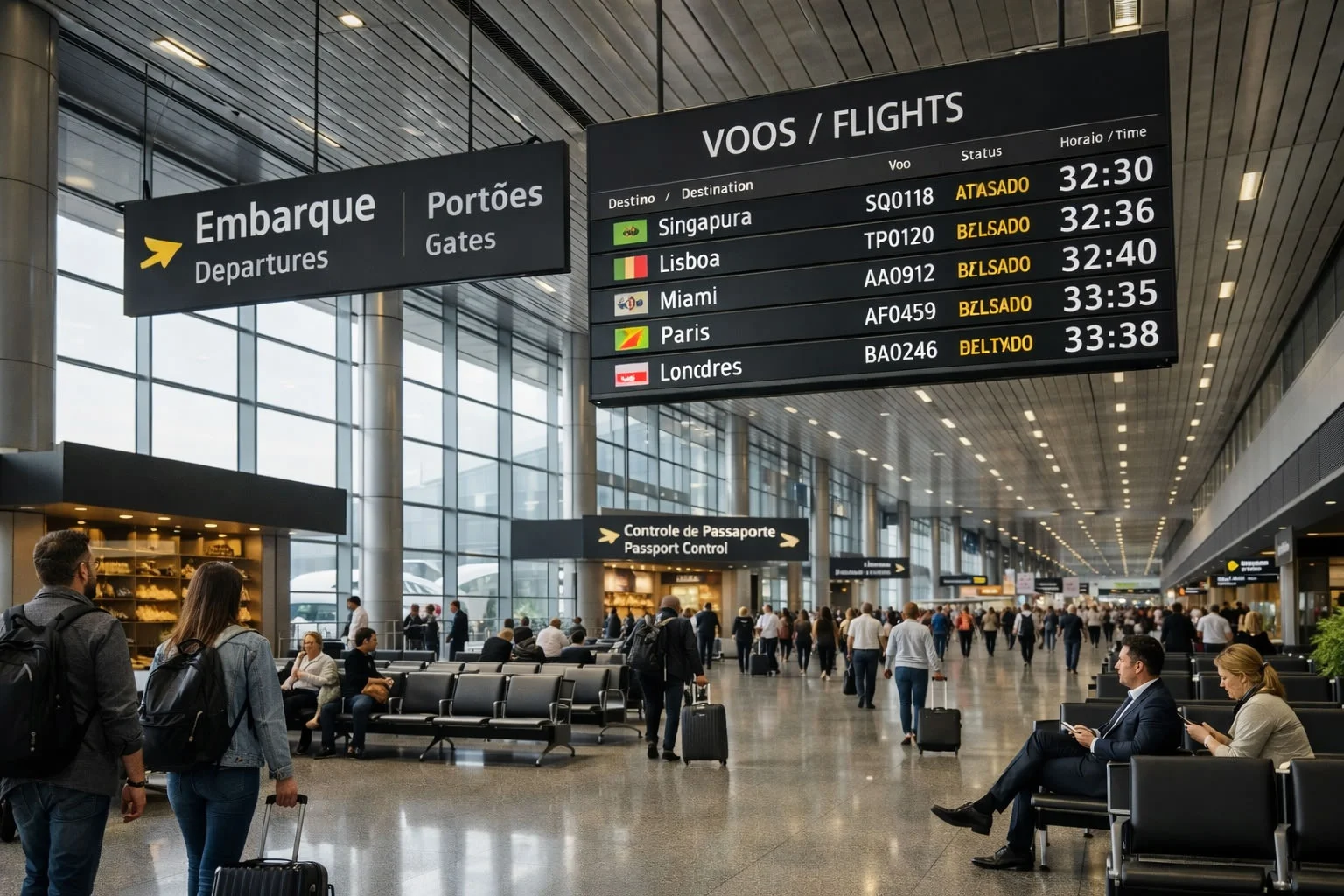 Área de embarque internacional de Guarulhos Terminal 3